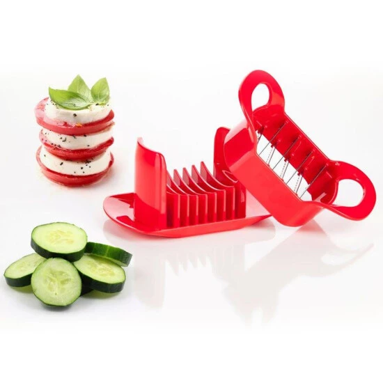 Angebote 😍 Genius Tomaten- Und Mozzarella-Schneider In Rot Schnelles Und Perfektes Ergebnis Obstschneider; A26344 😀 7 Angebote 😍 Genius Tomaten- Und Mozzarella-Schneider In Rot Schnelles Und Perfektes Ergebnis Obstschneider; A26344 😀 – Bild 5