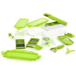 Billig 🧨 Genius Genus Nicer Dicer Plus (18 Teile) In Kiwi - Obstschneider Zwiebelschneider Pommesschneider; A33884 👏