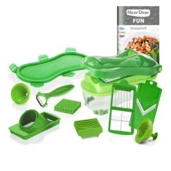 Bestpreis 🌟 Genius Nicer Dicer Fun Croco (14 Teile) Ink. Spiralschneider Küchengerät Allesschneider Gemüseschneider In Grün; A34194 😍