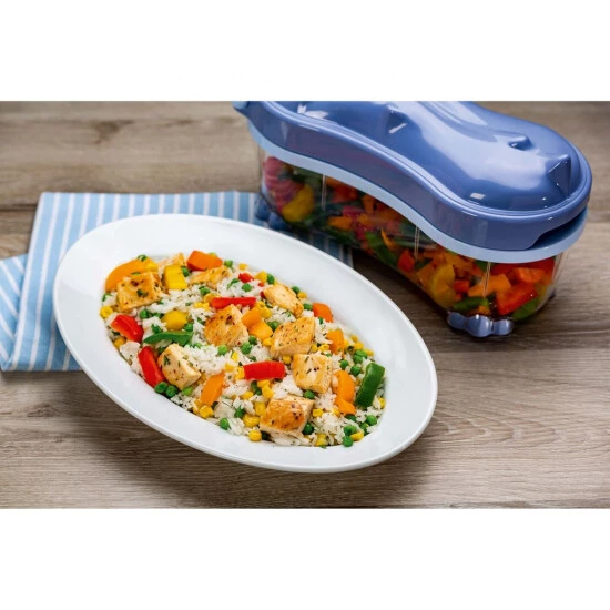 Auslauf 🔔 Genius Nicer Dicer Fun Rhino (14 Teile) Inkl. Spiralschneider Küchengerät Allesschneider Gemüseschneider In Blau; A34196 👍 6 Auslauf 🔔 Genius Nicer Dicer Fun Rhino (14 Teile) Inkl. Spiralschneider Küchengerät Allesschneider Gemüseschneider In Blau; A34196 👍 – Bild 4