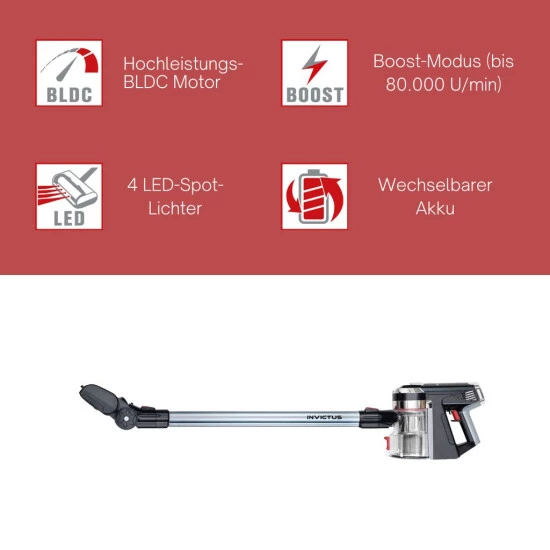 Billig 🎁 Genius Invictus X9 Set 13tlg Akku Staubsauger Handstaubsauger Mit LED Beutellos Kabellos HEPA Für Allergiker Tierhaare; A28141 🔔 6 Billig 🎁 Genius Invictus X9 Set 13tlg Akku Staubsauger Handstaubsauger Mit LED Beutellos Kabellos HEPA Für Allergiker Tierhaare; A28141 🔔 – Bild 4