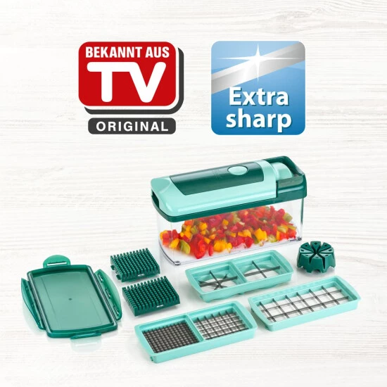 Budget ⭐ Genius Nicer Dicer Fusion (10 Teile) Alles - Schneider Obst- Und Gemüseschneider Schneid - Gerät; A33728 🤩 4 Budget ⭐ Genius Nicer Dicer Fusion (10 Teile) Alles - Schneider Obst- Und Gemüseschneider Schneid - Gerät; A33728 🤩 – Bild 2