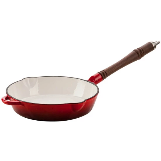 Rabatt 👍 Genius Ironfit Bratpfanne Gusseisenpfanne Mit Holzgriff Ø 26 Cm In Rot Mit Emaile-Beschichtung; A24556 😍 3 Rabatt 👍 Genius Ironfit Bratpfanne Gusseisenpfanne Mit Holzgriff Ø 26 Cm In Rot Mit Emaile-Beschichtung; A24556 😍