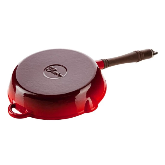 Rabatt 👍 Genius Ironfit Bratpfanne Gusseisenpfanne Mit Holzgriff Ø 26 Cm In Rot Mit Emaile-Beschichtung; A24556 😍 4 Rabatt 👍 Genius Ironfit Bratpfanne Gusseisenpfanne Mit Holzgriff Ø 26 Cm In Rot Mit Emaile-Beschichtung; A24556 😍 – Bild 2