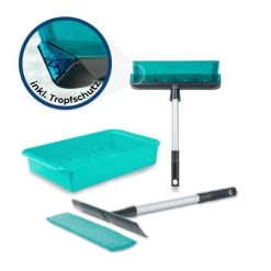 Bestes Angebot 🔥 Genius Fensterwischer-Set 6-tlg - Fensterputzer + Universalstange, Wanne & Mikrofaserbezug | Glänzende Und Streifenfreie Sauberkeit; A15010 🤩