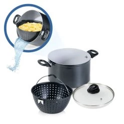Blitzangebot 🧨 Genius Cerafit Magic Pot Topf Mit Siebeinsatz Kochtopf Ø 24 Cm Set 3-tlg; A24662 🧨