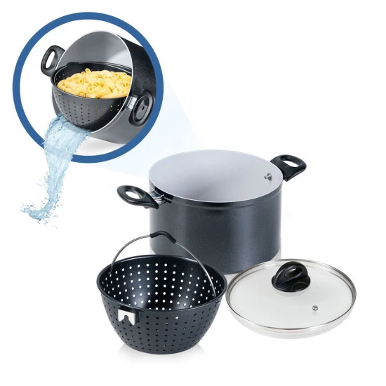 Blitzangebot 🧨 Genius Cerafit Magic Pot Topf Mit Siebeinsatz Kochtopf Ø 24 Cm Set 3-tlg; A24662 🧨 3 Blitzangebot 🧨 Genius Cerafit Magic Pot Topf Mit Siebeinsatz Kochtopf Ø 24 Cm Set 3-tlg; A24662 🧨
