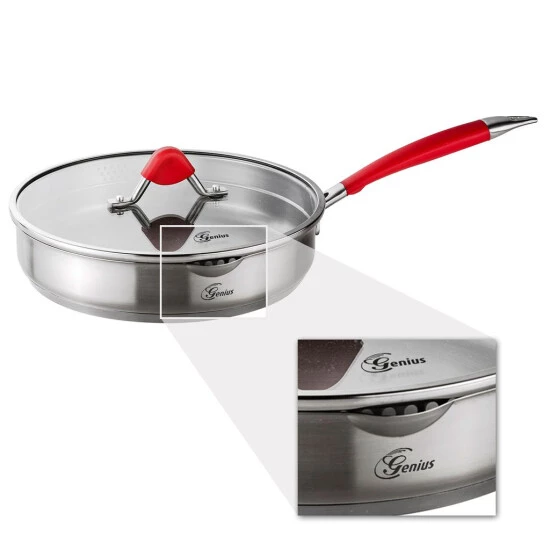 Neu 🧨 Genius Steelfit PRO 500 Bratpfanne Ø 24 Cm Mit Deckel Universalpfanne Mit Aluminiumkern In Silber; A24421 🌟 4 Neu 🧨 Genius Steelfit PRO 500 Bratpfanne Ø 24 Cm Mit Deckel Universalpfanne Mit Aluminiumkern In Silber; A24421 🌟 – Bild 2