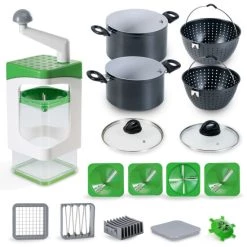 Großhandel ❤️ Genius Nicer Dicer Julietti | Spiralschneider Inkl. Würfel-Einsätze | Deluxe-Set 19-tlg. 👍
