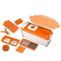 Aktion 🥰 Genius - Nicer Dicer Plus Gemüseschneider Multischneider Orange 11-tlg. 33616 🛒