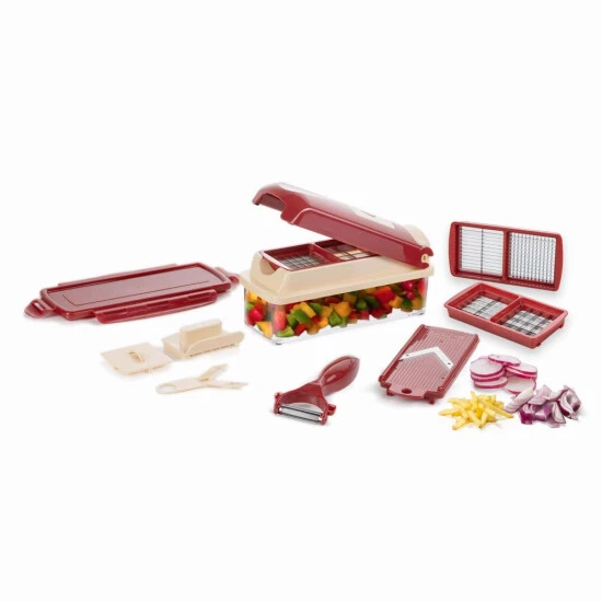 Schlussverkauf 💯 Genius Nicer Dicer Smart 10-teilig In Der Weihnachtsedition - Gemüseschneider & Gurkenhobel Mit Sternen Auf Dem Deckel - 💯 4 Schlussverkauf 💯 Genius Nicer Dicer Smart 10-teilig In Der Weihnachtsedition - Gemüseschneider & Gurkenhobel Mit Sternen Auf Dem Deckel - 💯 – Bild 2