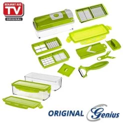 Beste Bewertungen von 🤩 Genius Nicer Dicer Smart | 14 Teile | Alles-Schneider | Hobeln | Schneiden | Schälen | Würfeln | Achteln | Obst- Und Gemüseschneider 🤩