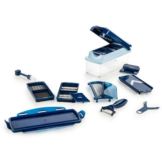 Brandneu 🌟 Genius Nicer Dicer Plus (14 Teile) Obstschneider Zwiebelschneider Pommesschneider In Saphirblau; A33832 🛒 3 Brandneu 🌟 Genius Nicer Dicer Plus (14 Teile) Obstschneider Zwiebelschneider Pommesschneider In Saphirblau; A33832 🛒