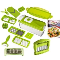 Auslauf 🧨 Genius - Nicer Dicer Plus Gemüseschneider Grün + Fleischzartmacher 14-tlg. 🧨