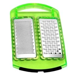 Billig 🧨 NEU Genius -Doppelreibe Fein & Grob Küchenreibe Reibe Zitrusreibe Käsereibe Grün 🤩