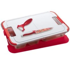 Angebote 🌟 Genius Slice N Store, Set 14tlg. : Rot 👍