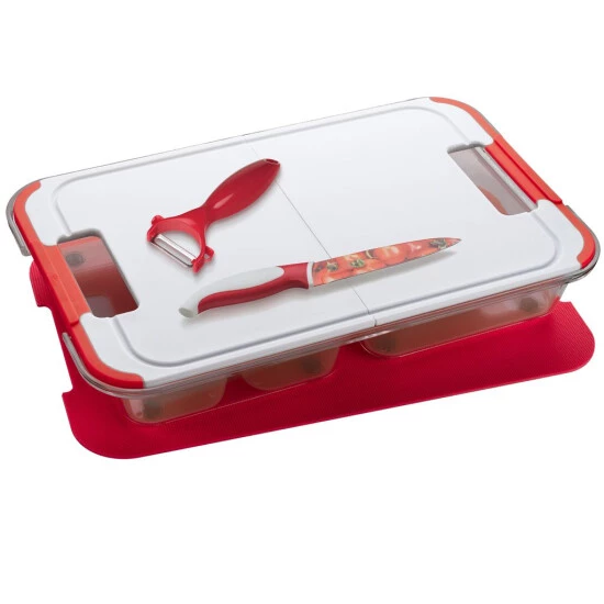 Angebote 🌟 Genius Slice N Store, Set 14tlg. : Rot 👍 3 Angebote 🌟 Genius Slice N Store, Set 14tlg. : Rot 👍