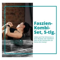 Blitzangebot 😀 Genius Faszienrolle Für Tiefenmassage (5tlg.) Massageroller Für Triggerpunkte, Faszienball (Massageball), Fußroller – Für Rücken, Beine, Füße, Nacken & Plantarfasziitis 👏