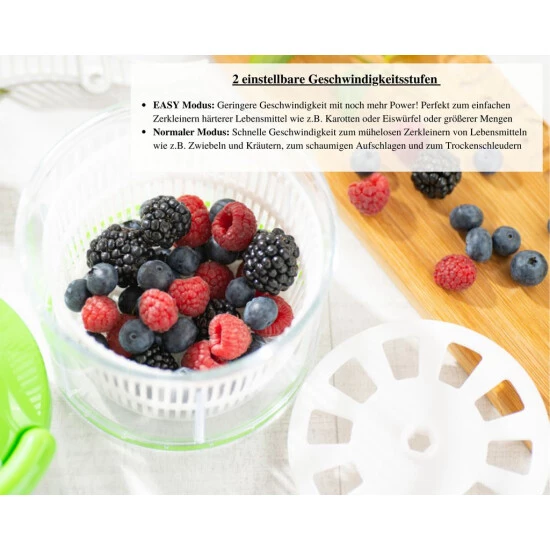 Bester Verkauf 🔥 Genius Nicer Dicer Twist Universalzerkleinerer 8-tlg Grün - Gemüseschneider Manuell Mit Seilzug, Salatschleuder & Sieb 1000ml; A29190 🔥 5 Bester Verkauf 🔥 Genius Nicer Dicer Twist Universalzerkleinerer 8-tlg Grün - Gemüseschneider Manuell Mit Seilzug, Salatschleuder & Sieb 1000ml; A29190 🔥 – Bild 3