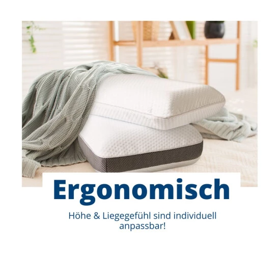 Neu ✨ Genius Eazzzy 3-in-1 Schaumkissen 40x80 Cm Höhe 15cm - Nackenstützkissen Mit Mehreren Härtegraden + Kühlender Gelschaum - Schlafkissen Für Seiten- Rücken- & Bauchschläfer 🎉 7 Neu ✨ Genius Eazzzy 3-in-1 Schaumkissen 40x80 Cm Höhe 15cm - Nackenstützkissen Mit Mehreren Härtegraden + Kühlender Gelschaum - Schlafkissen Für Seiten- Rücken- & Bauchschläfer 🎉 – Bild 5