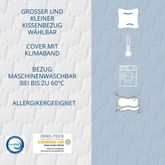 Neu ✨ Genius Eazzzy 3-in-1 Schaumkissen 40x80 Cm Höhe 15cm - Nackenstützkissen Mit Mehreren Härtegraden + Kühlender Gelschaum - Schlafkissen Für Seiten- Rücken- & Bauchschläfer 🎉 8 Neu ✨ Genius Eazzzy 3-in-1 Schaumkissen 40x80 Cm Höhe 15cm - Nackenstützkissen Mit Mehreren Härtegraden + Kühlender Gelschaum - Schlafkissen Für Seiten- Rücken- & Bauchschläfer 🎉 – Bild 6