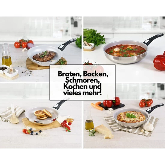 Großhandel 🥰 Genius Cerafit Steel Pfannenset 5-tlg 20 24 28 Cm Mit Deckel Induktion Pfanne 🎁 6 Großhandel 🥰 Genius Cerafit Steel Pfannenset 5-tlg 20 24 28 Cm Mit Deckel Induktion Pfanne 🎁 – Bild 4