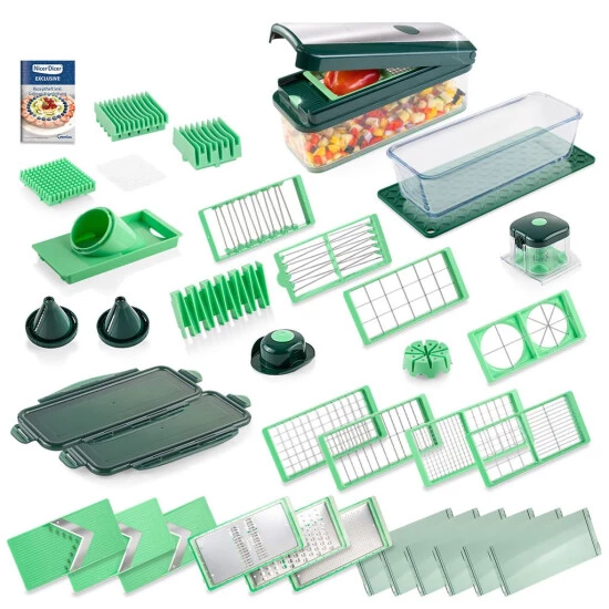 Besorgen 😉 Genius Nicer Dicer Exclusive Gemüseschneider – 32-tlg | Würfelschneider + Tomatenschneider In Einem Set Mit 8 Einsätzen + Reibe & Hobel | Inkl. Glasschüssel-Set 👏 3 Besorgen 😉 Genius Nicer Dicer Exclusive Gemüseschneider – 32-tlg | Würfelschneider + Tomatenschneider In Einem Set Mit 8 Einsätzen + Reibe & Hobel | Inkl. Glasschüssel-Set 👏