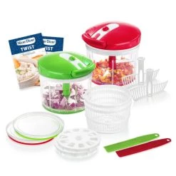 Neu 🥰 Genius Nicer Dicer Twist Zerkleinerer Mit Seilzug (18tlg.) Gemüseschneider Zum Schneiden Von Zwiebeln; A81612 🔥