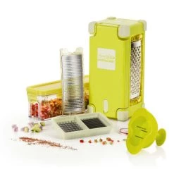 Großhandel 🥰 Genius Nicer Dicer Magic Cube Gourmet Set (9tlg) Schneiden Reiben Hobeln Würfeln Allesschneider In Grün; A33826 🌟
