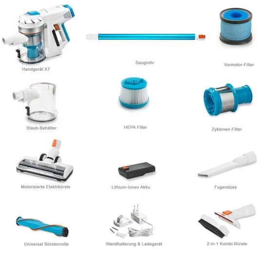 Billig 🥰 Genius Invictus X7 Set 13tlg Akku Staubsauger Handstaubsauger Mit LED Beutellos Kabellos Für Allergiker Tierhaare; A28015 ✔️ 4 Billig 🥰 Genius Invictus X7 Set 13tlg Akku Staubsauger Handstaubsauger Mit LED Beutellos Kabellos Für Allergiker Tierhaare; A28015 ✔️ – Bild 2