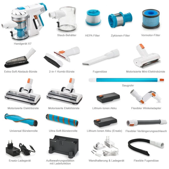 Budget 💯 Genius Invictus X7 Set 23tlg Akku Staubsauger Handstaubsauger Mit LED Beutellos Kabellos Für Allergiker Tierhaare; A80914 🎉 4 Budget 💯 Genius Invictus X7 Set 23tlg Akku Staubsauger Handstaubsauger Mit LED Beutellos Kabellos Für Allergiker Tierhaare; A80914 🎉 – Bild 2