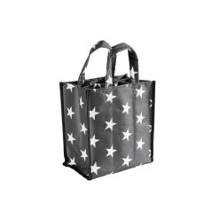 Coupon 😀 Genius Flaschentasche Mit 6 Fächern 26x27,5x17cm Grau Mit Weißen Sternen ✨