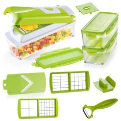 Aktion 💯 Genius Nicer Dicer Smart (13 Teile) Gemüseschneider Zwiebelschneider Allesschneider Inkl. Rezeptheft In Kiwi; A33848 🤩