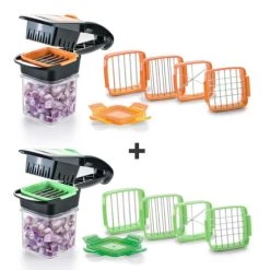 Blitzangebot ⌛ Genius Nicer Dicer Quick 14 Teile Gemüseschneider Zwiebelschneider Obstschneider Im Handformat; A81126 🤩