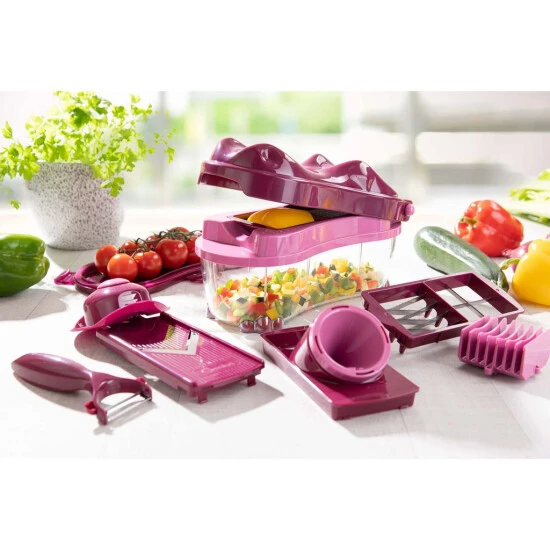 Beste Bewertungen von 😀 Genius Nicer Dicer Fun Hippo (14 Teile) Inkl. Spiralschneider Küchengerät Allesschneider Gemüseschneider In Rubinrot; A3 ⭐ 4 Beste Bewertungen von 😀 Genius Nicer Dicer Fun Hippo (14 Teile) Inkl. Spiralschneider Küchengerät Allesschneider Gemüseschneider In Rubinrot; A3 ⭐ – Bild 2