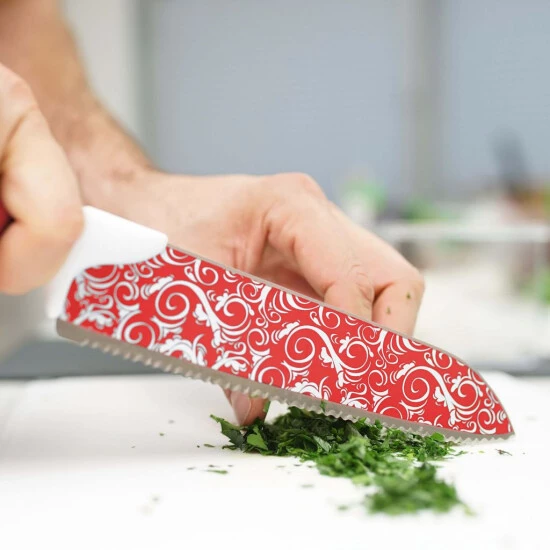 Top 10 ⭐ Genius Magic Cut Messer-Set Koch-Messer Universal-Messer (2 Teile) In Rot Mit Asymmetrischem Wellen-Zacken-Schliff; A21334 😍 4 Top 10 ⭐ Genius Magic Cut Messer-Set Koch-Messer Universal-Messer (2 Teile) In Rot Mit Asymmetrischem Wellen-Zacken-Schliff; A21334 😍 – Bild 2