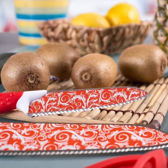 Top 10 ⭐ Genius Magic Cut Messer-Set Koch-Messer Universal-Messer (2 Teile) In Rot Mit Asymmetrischem Wellen-Zacken-Schliff; A21334 😍 5 Top 10 ⭐ Genius Magic Cut Messer-Set Koch-Messer Universal-Messer (2 Teile) In Rot Mit Asymmetrischem Wellen-Zacken-Schliff; A21334 😍 – Bild 3