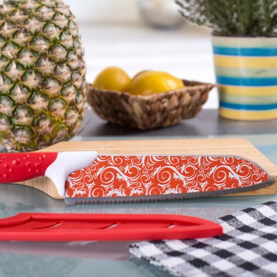 Top 10 ⭐ Genius Magic Cut Messer-Set Koch-Messer Universal-Messer (2 Teile) In Rot Mit Asymmetrischem Wellen-Zacken-Schliff; A21334 😍 7 Top 10 ⭐ Genius Magic Cut Messer-Set Koch-Messer Universal-Messer (2 Teile) In Rot Mit Asymmetrischem Wellen-Zacken-Schliff; A21334 😍 – Bild 5